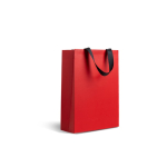 Saco papel premium com acabamento mate e asas de tecido resistente 7kg cor vermelho