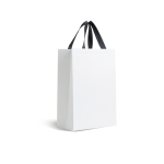 Saco papel premium com acabamento mate e asas de tecido resistente 7kg cor branco