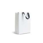 Saco papel premium com acabamento mate e asas de tecido resistente 7kg cor branco