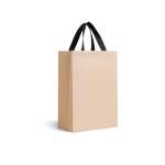 Saco papel premium com acabamento mate e asas de tecido resistente 7kg cor bege