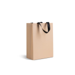 Saco papel premium com acabamento mate e asas de tecido resistente 7kg cor bege