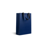 Saco papel premium com acabamento mate e asas de tecido resistente 7kg cor azul-marinho