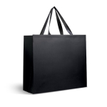 Saco de papel premium mate com fole e asas de tecido resistente 9kg cor preto