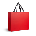 Saco de papel premium mate com fole e asas de tecido resistente 9kg cor vermelho