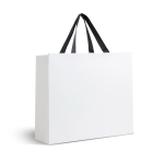 Saco de papel premium mate com fole e asas de tecido resistente 9kg cor branco