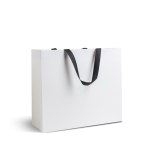 Saco de papel premium mate com fole e asas de tecido resistente 9kg cor branco