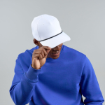 Boné de basebol de 5 painéis com cordão em contraste e fecho snapback