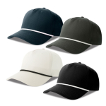 Boné de basebol de 5 painéis com cordão em contraste e fecho snapback