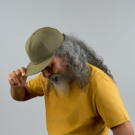 Boné de 5 painéis não estruturado com pala plana reciclada ReTraze®