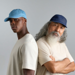 Boné de basebol em denim ecológico de 5 painéis com fecho de fivela