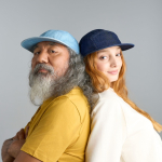 Boné estilo camper de 5 painéis não estruturado com pala plana