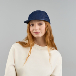 Boné estilo camper de 5 painéis não estruturado com pala plana