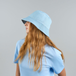 Chapéu tipo panamá em denim de algodão reciclado tingido com DyStar®