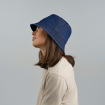 Chapéu tipo panamá em denim de algodão reciclado tingido com DyStar®