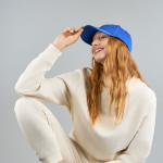 Boné de basebol em poliéster ecológico, 6 painéis e fecho de velcro