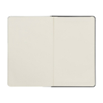 Caderno grande com fecho elástico Moleskine, páginas pautadas cor preto terceira vista traseira
