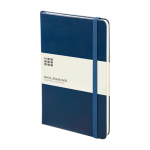 Caderno grande com fecho elástico Moleskine, páginas pautadas cor azul
