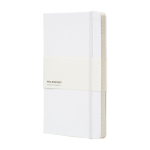 Caderno grande com fecho elástico Moleskine, páginas pautadas cor branco