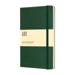 Caderno grande com fecho elástico Moleskine, páginas pautadas cor verde