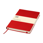 Caderno grande com fecho elástico Moleskine, páginas pautadas cor vermelho-escuro
