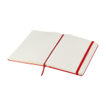 Caderno grande com fecho elástico Moleskine, páginas pautadas cor vermelho-escuro terceira vista