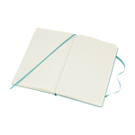 Caderno grande com fecho elástico Moleskine, páginas pautadas cor azul pastel