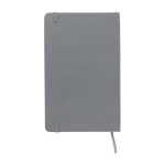 Caderno grande com fecho elástico Moleskine, páginas pautadas cor azul acinzentado segunda vista traseira