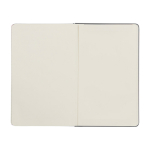 Caderno grande com fecho elástico Moleskine, páginas pautadas cor azul acinzentado terceira vista traseira