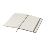 Caderno grande com fecho elástico Moleskine, páginas pautadas cor azul acinzentado quarta vista