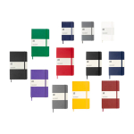 Caderno grande com fecho elástico Moleskine, páginas pautadas cor azul acinzentado segunda vista várias cores