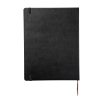 Caderno Moleskine Classic extragrande com capa dura e páginas pautadas cor preto segunda vista traseira