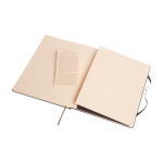Caderno Moleskine Classic extragrande com capa dura e páginas pautadas cor preto terceira vista