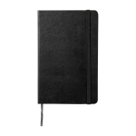 Caderno Moleskine Classic de capa dura médio, folhas pautadas cor preto segunda vista frontal