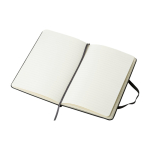 Caderno Moleskine Classic de capa dura médio, folhas pautadas cor preto quarta vista