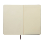 Caderno Moleskine Classic com nota ''em caso de perda'' pautado cor preto terceira vista traseira