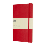 Caderno Moleskine Classic com nota ''em caso de perda'' pautado cor vermelho-escuro