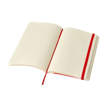 Caderno Moleskine Classic com nota ''em caso de perda'' pautado cor vermelho-escuro quarta vista