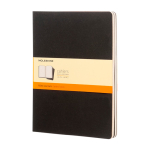Caderno Moleskine Cahier Journal, cantos arredondados, páginas pautadas cor preto