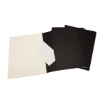 Caderno Moleskine Cahier Journal, cantos arredondados, páginas pautadas cor preto terceira vista