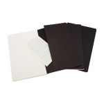 Caderno Moleskine Cahier Journal, capa de cartão, folhas pautadas cor preto terceira vista