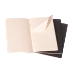 Caderno Moleskine Cahier Journal, capa de cartão, folhas pautadas cor preto quarta vista