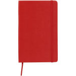 Caderno Moleskine Classic com aviso ''em caso de perda'' e folhas lisas cor vermelho-escuro segunda vista frontal