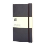 Caderno Moleskine Classic com capa mole e flexível, folhas lisas cor preto