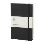 Caderno grande em papel aspeto de couro Moleskine Classic quadriculado cor preto