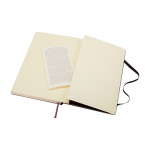 Caderno grande em papel aspeto de couro Moleskine Classic quadriculado cor preto terceira vista traseira