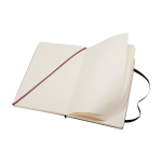 Caderno grande em papel aspeto de couro Moleskine Classic quadriculado cor preto segunda vista