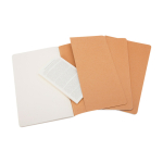 Caderno Moleskine Cahier Journal cartão com costuras na lombada liso cor castanho terceira vista