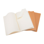 Caderno Moleskine Cahier Journal cartão com costuras na lombada liso cor castanho quarta vista