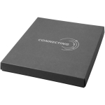 Conjunto de oferta com caderno de capa dura e caneta de tinta preta cor preto vista impressão serigrafia