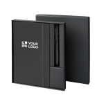 Conjunto de oferta com caderno de capa dura e caneta de tinta preta vista principal